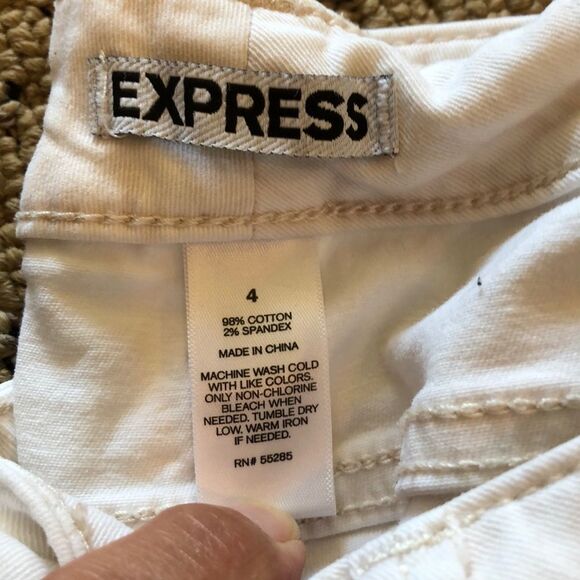 ⚡️ Express White Pink Zebra Print Skinny Jeans ~ Size 4 ⚡️ - Picture 6 of 6